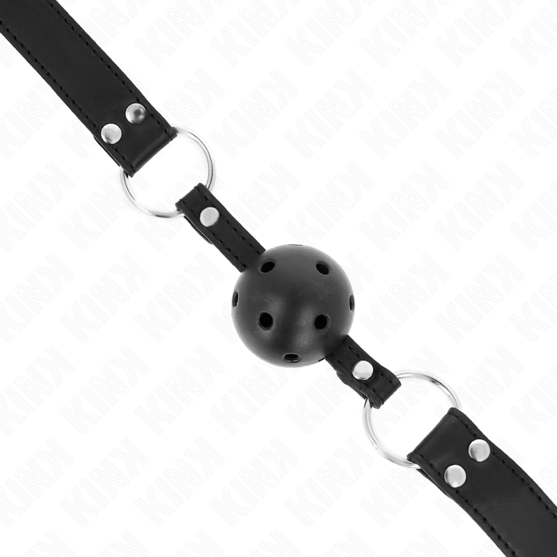 KINK - ÅNDBAR KUGLE 4 CM MED DOBBELT NITTE MODEL 1 SORT 62,5 x 2,5 CM JUSTERBAR 42-58 CM