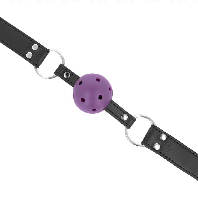 KINK - ÅNDBAR KUGLE 4 CM MED DOBBELT NITTE LILLA 62,5 x 2,5 CM JUSTERBAR 42-58 CM