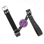 KINK - ÅNDBAR KUGLE 4 CM MED DOBBELT NITTE LILLA 62,5 x 2,5 CM JUSTERBAR 42-58 CM