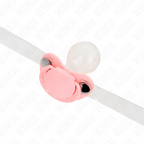 KINK - LYSERØD SUTTEFORMET KNEVE 5,5 x 4 CM JUSTERBAR 43-60 CM