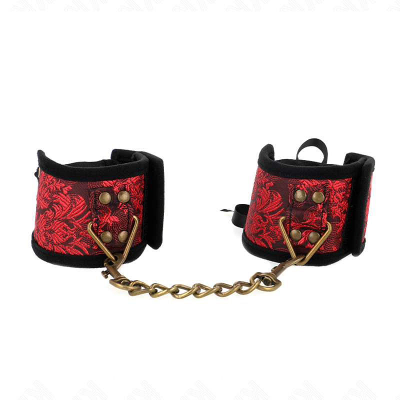 KINK - SKANDAL HÅNDLEDSBÅND MED RØD-SORTE BLONDEDETALJER 24,5 CM X 6,5 CM