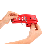 KINK - RØDE HÅNDLEDSBELØBERE MED SORT HJERTEINDLÆG JUSTERBARE 21-28 CM X 5,5 CM