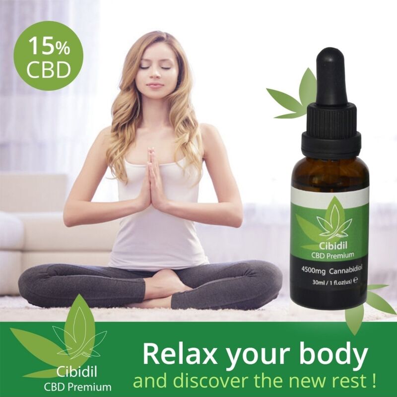 500 KOSMETIKPRODUKTER - CIBIDIL AFSLAPPENDE CBD-OLIE 15% 30 ML