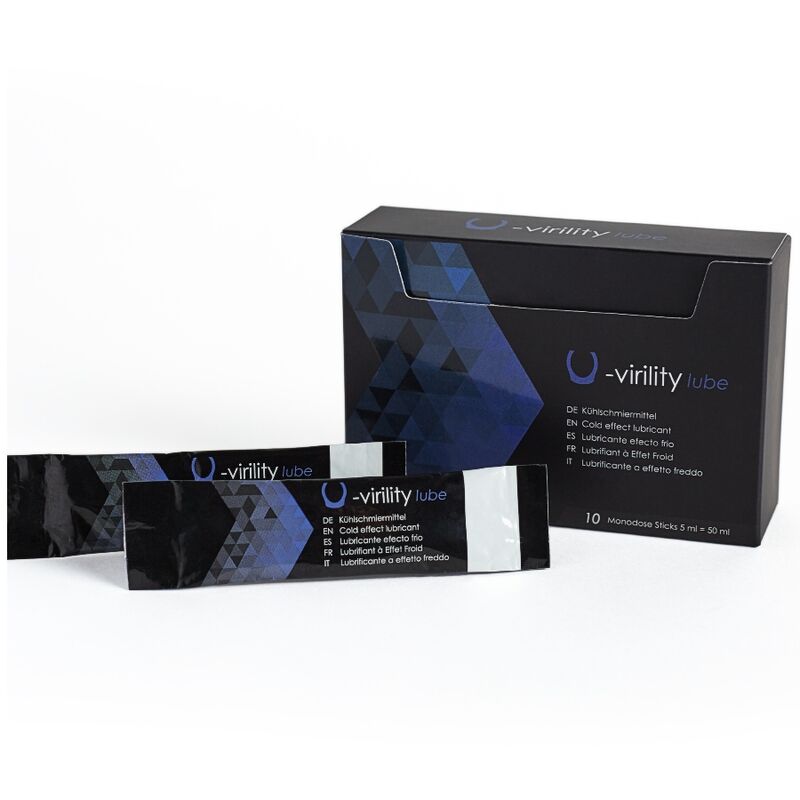 500 KOSMETIKPRODUKTER - U-VIRILITY GLIDEMIDDEL MED KOLDE EFFEKT 10 X 5 ML