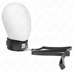KINK - HALSKÆDE MED BÆLTE 116 CM MED SORT LÆDERREM JUSTERBAR 40-48 CM X 6 CM