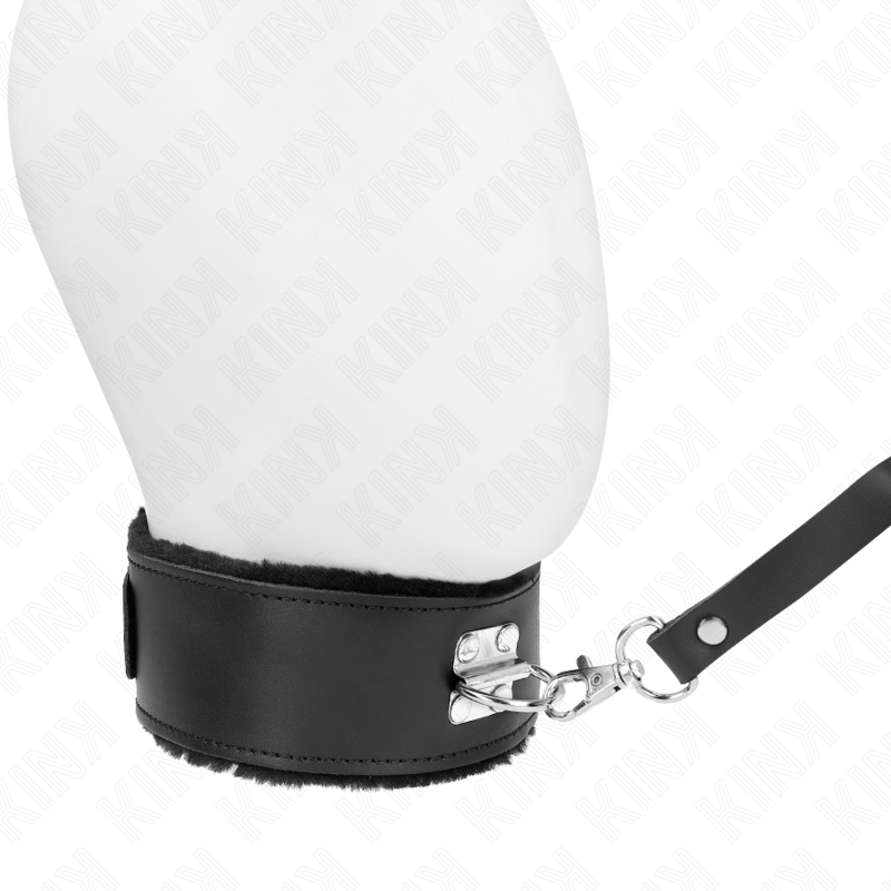 KINK - HALSKÆDE MED BÆLTE 116 CM MED SORT LÆDERREM JUSTERBAR 40-48 CM X 6 CM
