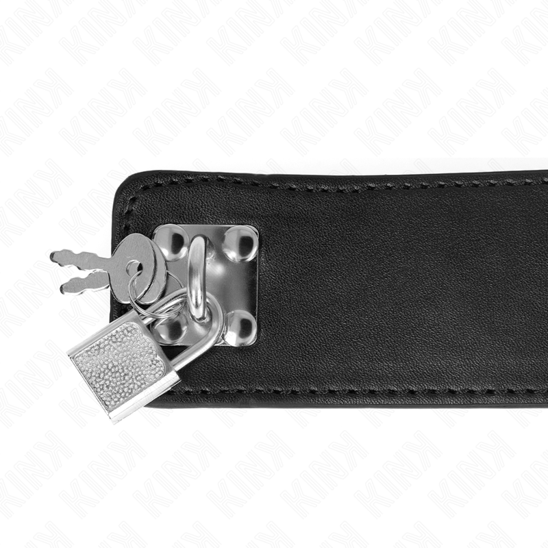 KINK - HALSKÆDE MED BÆLTE 65 CM MED BRED SORT JUSTERBAR STROP 33,5-41 CM X 5 CM