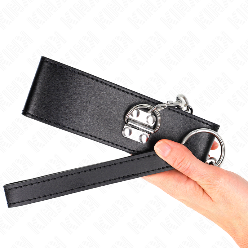 KINK - HALSKÆDE MED BÆLTE 65 CM MED BRED SORT JUSTERBAR STROP 33,5-41 CM X 5 CM