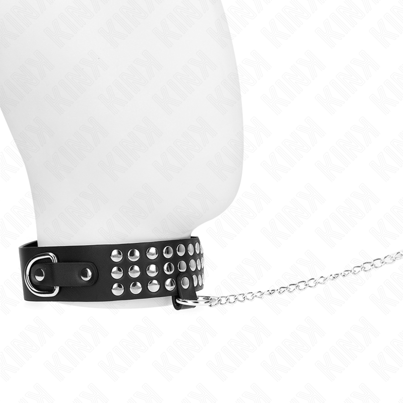KINK - HALSKÆDE MED REM 65 CM MED SKINNENDE JUSTERBAR 37-42 CM X 5,3 CM