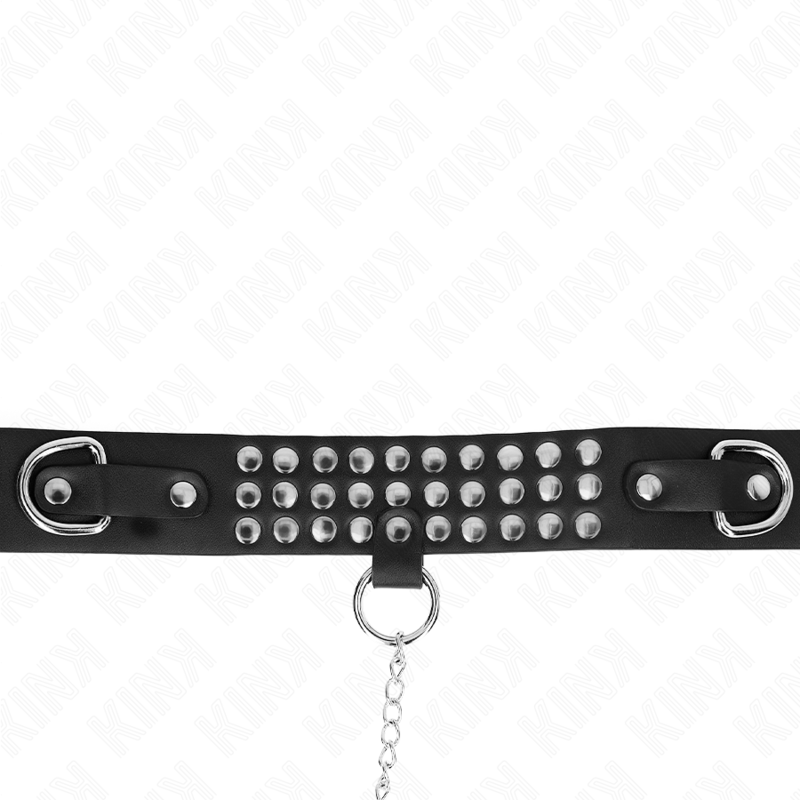 KINK - HALSKÆDE MED REM 65 CM MED SKINNENDE JUSTERBAR 37-42 CM X 5,3 CM