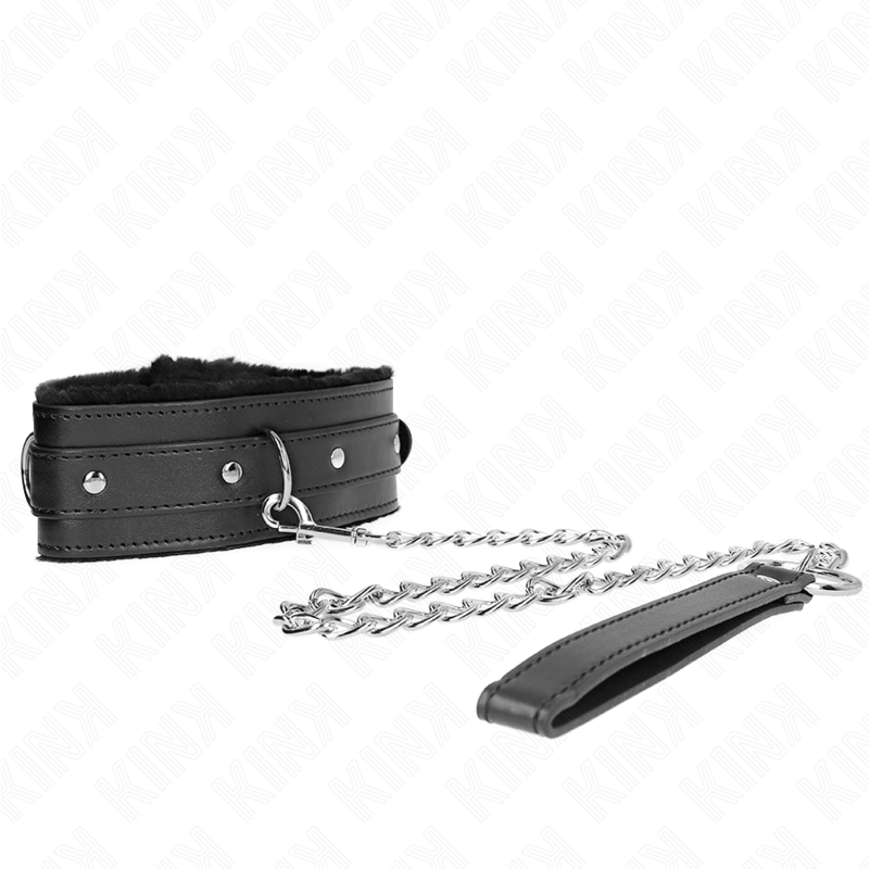 KINK - HALSBÅND MED SNORE 65 CM MED RESTRIKTIONER SORT 36-42 CM X 5,5 CM