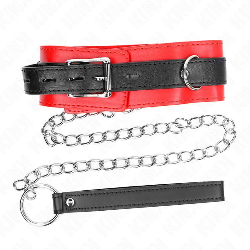 KINK - HALSBÅND MED BÆLTE 65 CM MED STROP RØD 54 X 4,5 CM