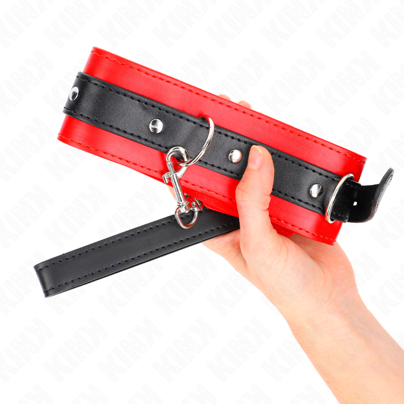KINK - HALSBÅND MED BÆLTE 65 CM MED STROP RØD 54 X 4,5 CM