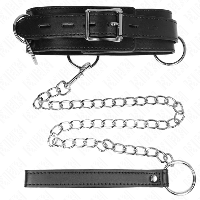KINK - 3-RINGS SLAVERIHALSKÆDE MED REM 80 CM 53 X 5 CM