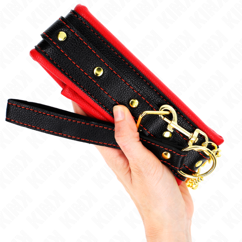 KINK - HALSKÆDE MED SVAMPET IMITERET LÆDERREM MODEL 2 JUSTERBAR 37-54 CM X 3 CM