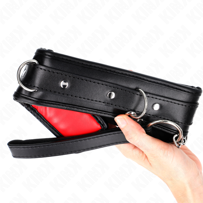KINK - HALSKÆDE MED SVAMPET IMITERET LÆDERREM MODEL 3 JUSTERBAR 37-54 CM X 3 CM