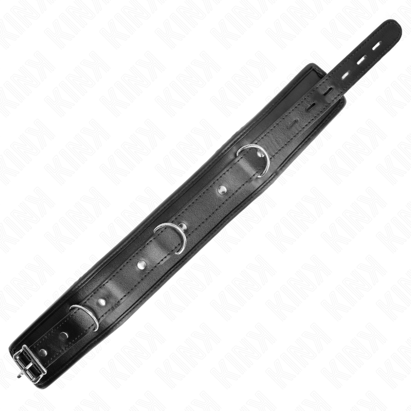 KINK - HALSKÆDE MED SVAMPET IMITERET LÆDERREM MODEL 3 JUSTERBAR 37-54 CM X 3 CM