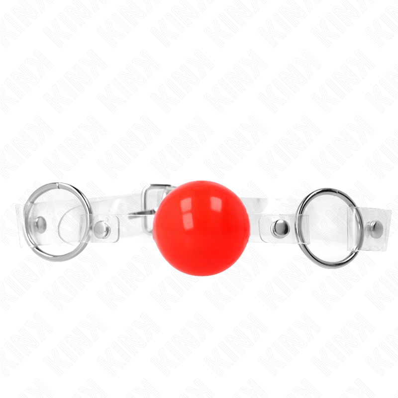 KINK - RØD TRANSPARENT PVC-KUGLE 4 CM JUSTERBAR KÆBE