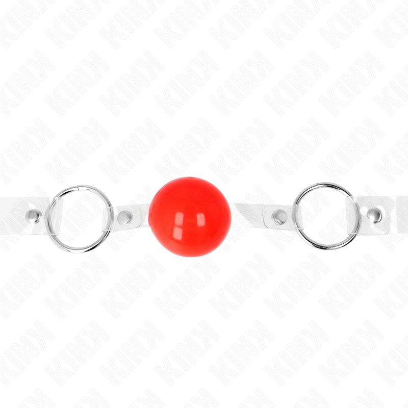 KINK - RØD TRANSPARENT PVC-KUGLE 4 CM JUSTERBAR KÆBE