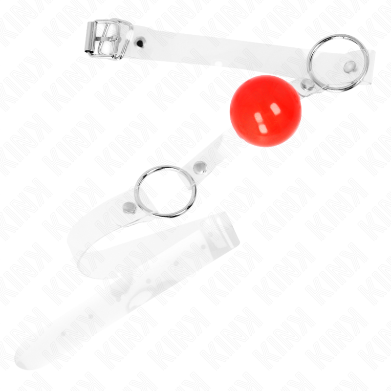KINK - RØD TRANSPARENT PVC-KUGLE 4 CM JUSTERBAR KÆBE