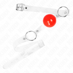 KINK - RØD TRANSPARENT PVC-KUGLE 4 CM JUSTERBAR KÆBE