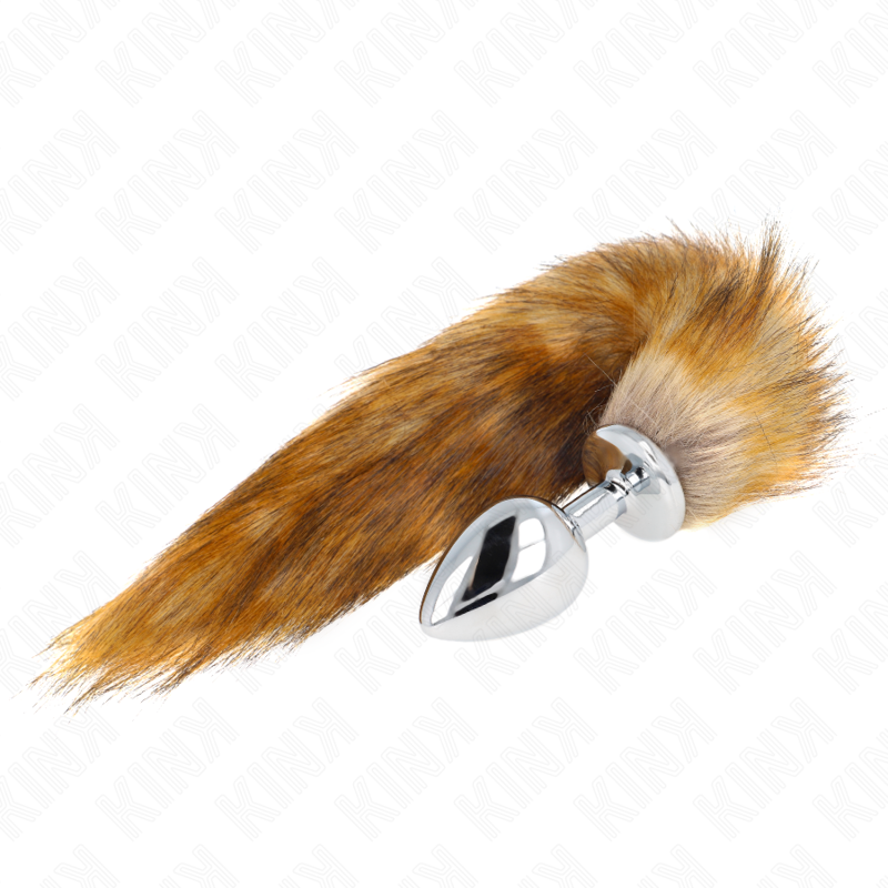 KINK - ANALPLUG STØRRELSE L 10 X 4 CM MED SYNTETISK HALE 40 CM BRUN