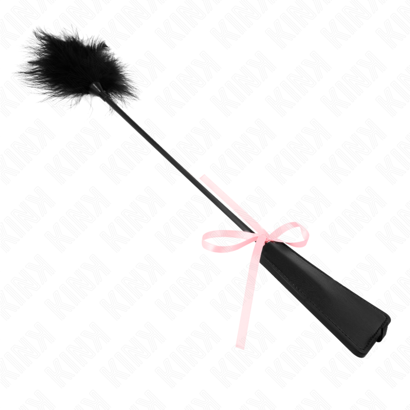 KINK - TICKLE FEATHERS MED LYSERØD BÅNDSLØJFE 49 CM