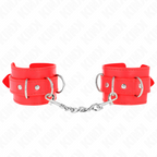 KINK - 3 D-RING HÅNDLEDSBÅND JUSTERBARE RØDE 17,5-25 CM X 6 CM