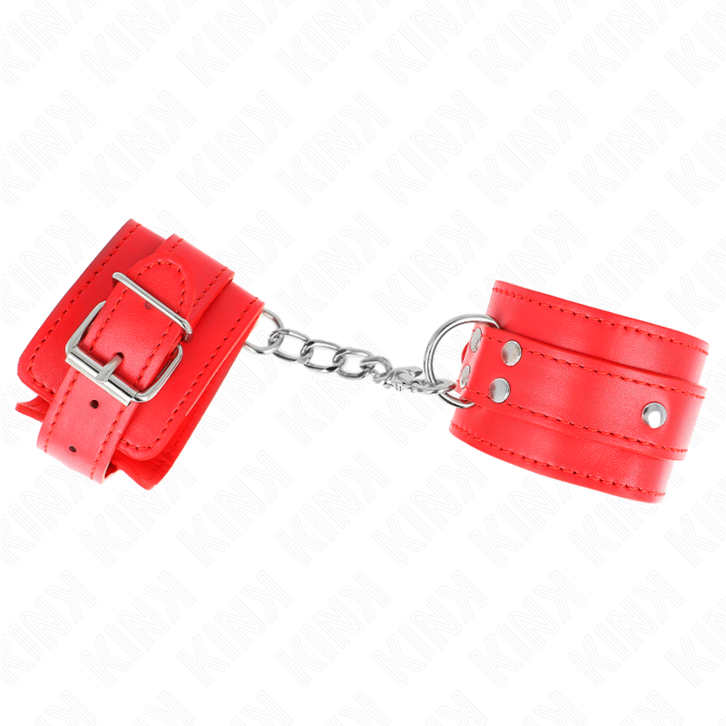 KINK - 3 D-RING HÅNDLEDSBÅND JUSTERBARE RØDE 17,5-25 CM X 6 CM
