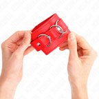 KINK - 3 D-RING HÅNDLEDSBÅND JUSTERBARE RØDE 17,5-25 CM X 6 CM