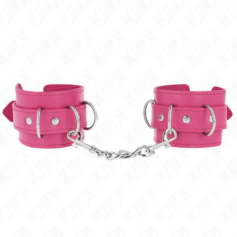 KINK - 3 D-RING HÅNDLEDSBÅND JUSTERBARE LYSERØDE 17,5-25 CM X 6 CM