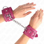 KINK - 3 D-RING HÅNDLEDSBÅND JUSTERBARE LYSERØDE 17,5-25 CM X 6 CM