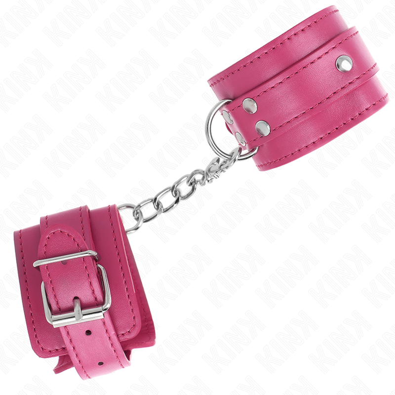 KINK - 3 D-RING HÅNDLEDSBÅND JUSTERBARE LYSERØDE 17,5-25 CM X 6 CM