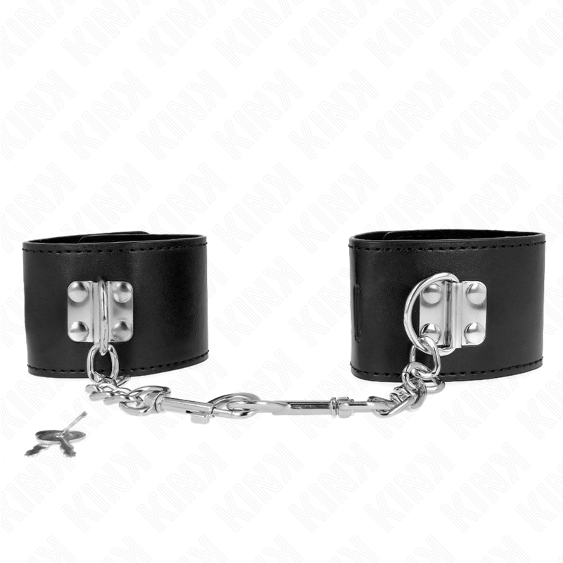 KINK - HÅNDLEDSBELØBERE MED HÆNGELÅSLUKNING SORT JUSTERBAR 16-23 CM X 5,5 CM