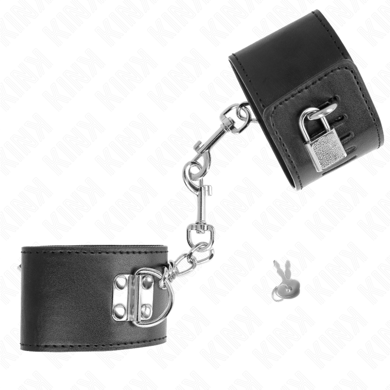 KINK - HÅNDLEDSBELØBERE MED HÆNGELÅSLUKNING SORT JUSTERBAR 16-23 CM X 5,5 CM