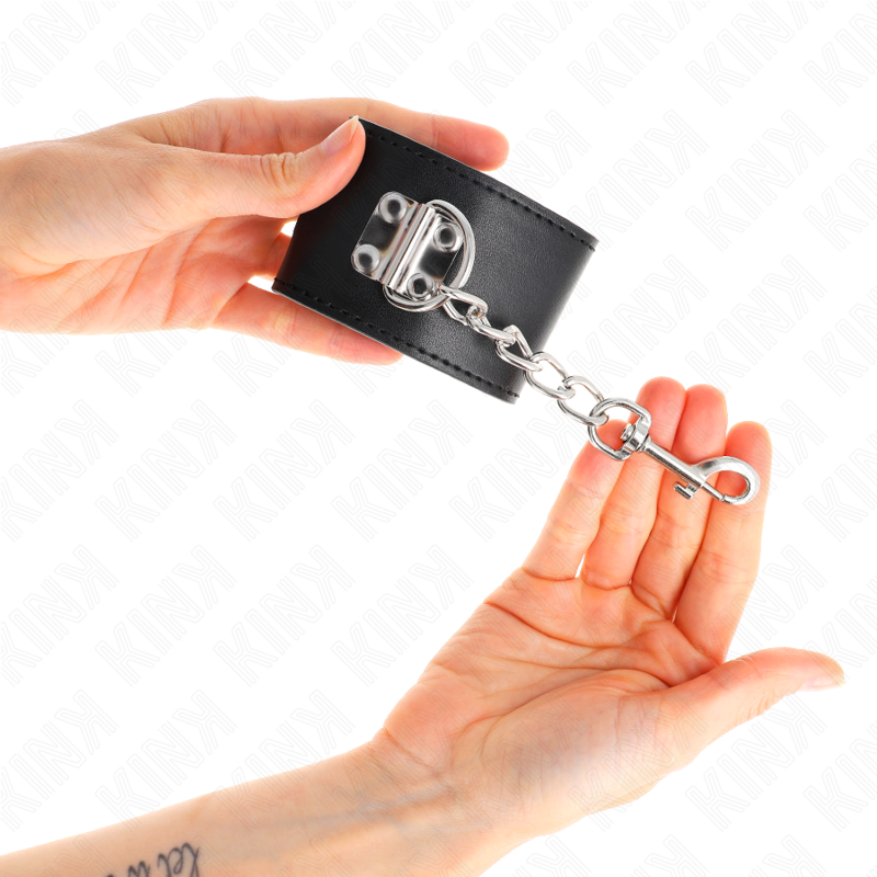 KINK - HÅNDLEDSBELØBERE MED HÆNGELÅSLUKNING SORT JUSTERBAR 16-23 CM X 5,5 CM
