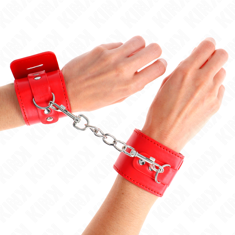 KINK - HÅNDLEDSBELØBERE MED HÆNGELÅSLUKNING RØD JUSTERBAR 16-23 CM X 5,5 CM