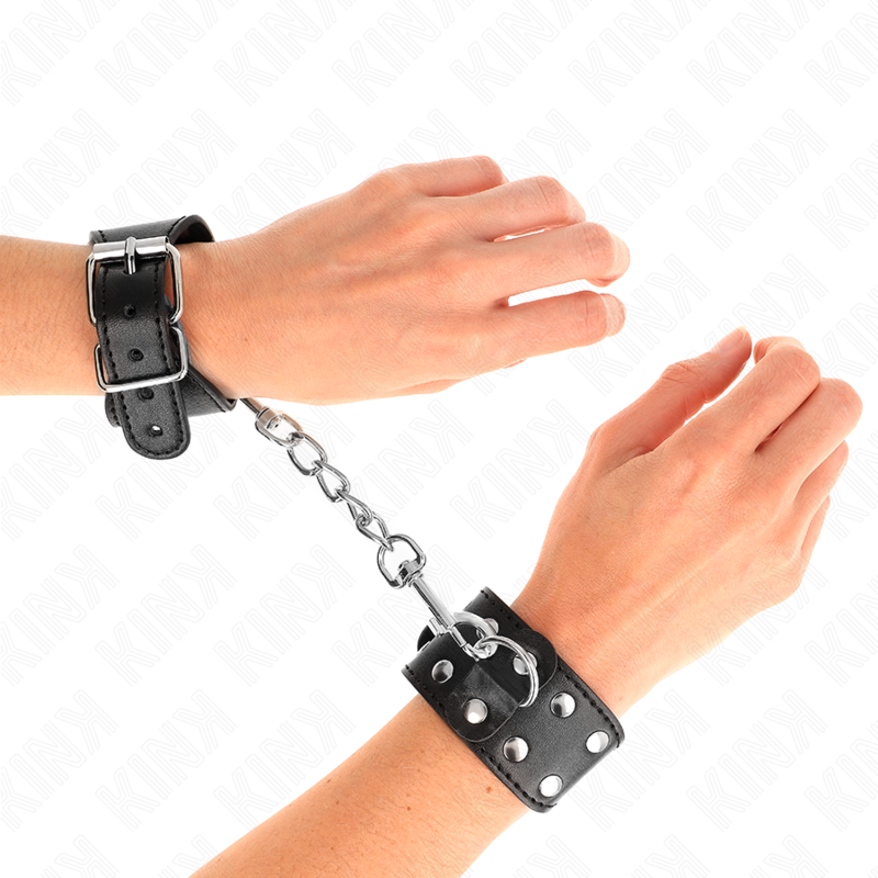KINK - ARMBÅND MED DOBBELT RÆKKE AF JUSTERBARE NIPPER, SORT