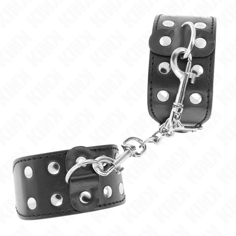 KINK - ARMBÅND MED DOBBELT RÆKKE AF JUSTERBARE NIPPER, SORT