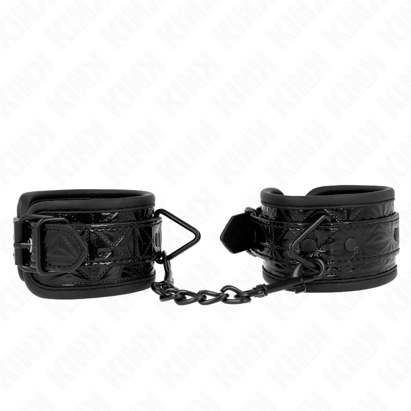 KINK - HÅNDLEDSBÆLGER MED DIAMANTMØNSTRE, SORT, JUSTERBARE 17-26 CM X 5,5 CM