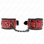 KINK - HÅNDLEDSBÅND MED DIAMANTMØNSTRE, MØRKERØDE, JUSTERBARE 17-26 CM X 5,5 CM