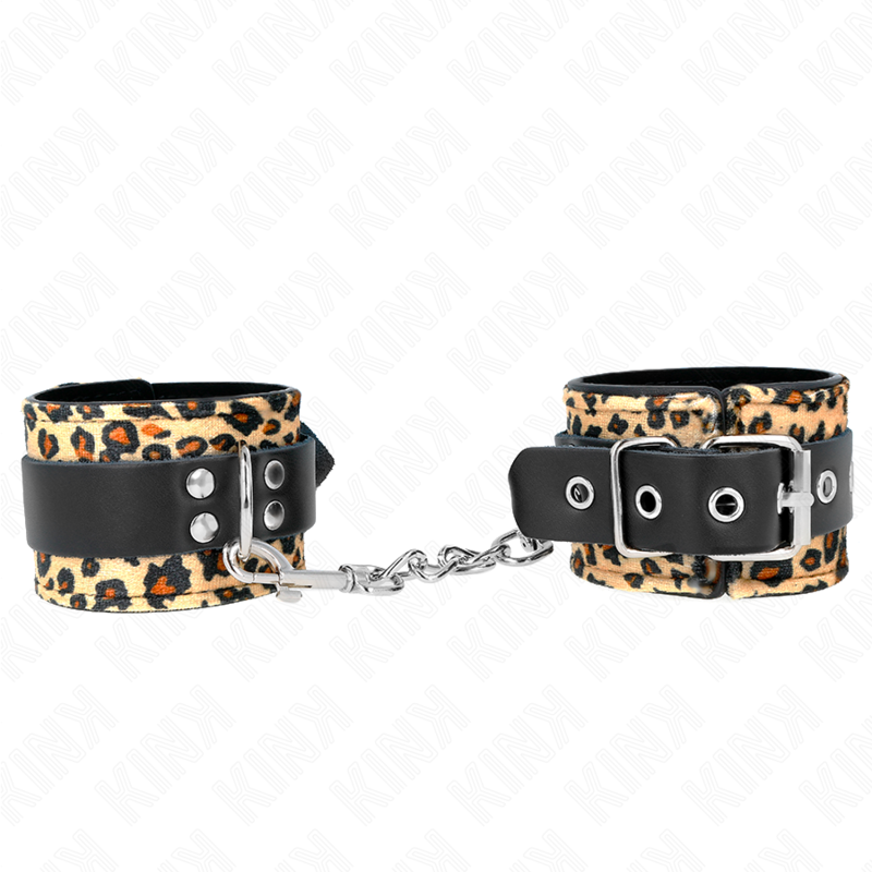 KINK - LEOPARD HÅNDLEDSBÅND I ÆGTE LÆDER JUSTERBAR 18-29 CM X 5,5 CM