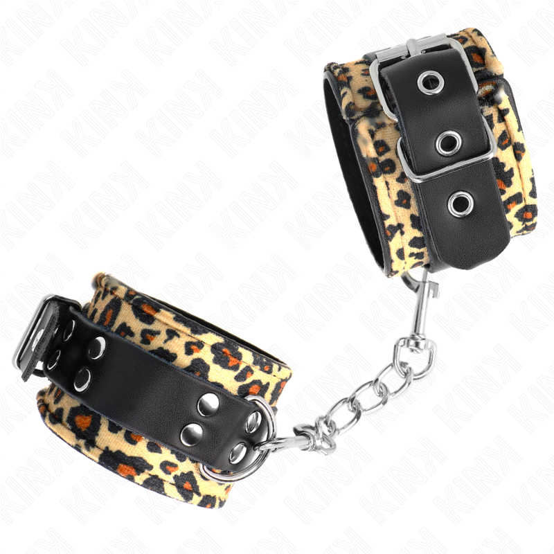 KINK - LEOPARD HÅNDLEDSBÅND I ÆGTE LÆDER JUSTERBAR 18-29 CM X 5,5 CM