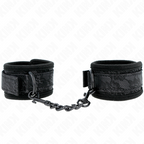 KINK - MØRKE BLONDEBEDRÆKKEDE HÅNDLEDSMANCHETTER I NEOPREN, JUSTERBARE, SORT 20-29 CM X 5 CM