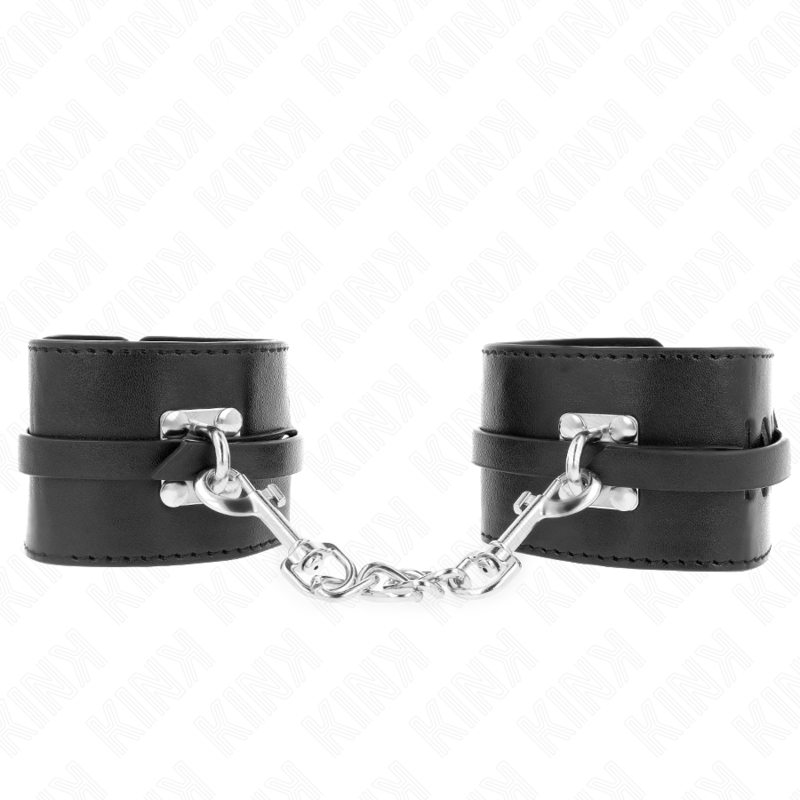 KINK - DELUXE HÅNDLEDSBELØBER MED LÅS, SORT, JUSTERBAR, 14,5-21 CM X 6 CM