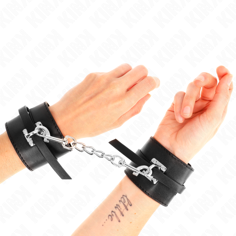 KINK - DELUXE HÅNDLEDSBELØBER MED LÅS, SORT, JUSTERBAR, 14,5-21 CM X 6 CM