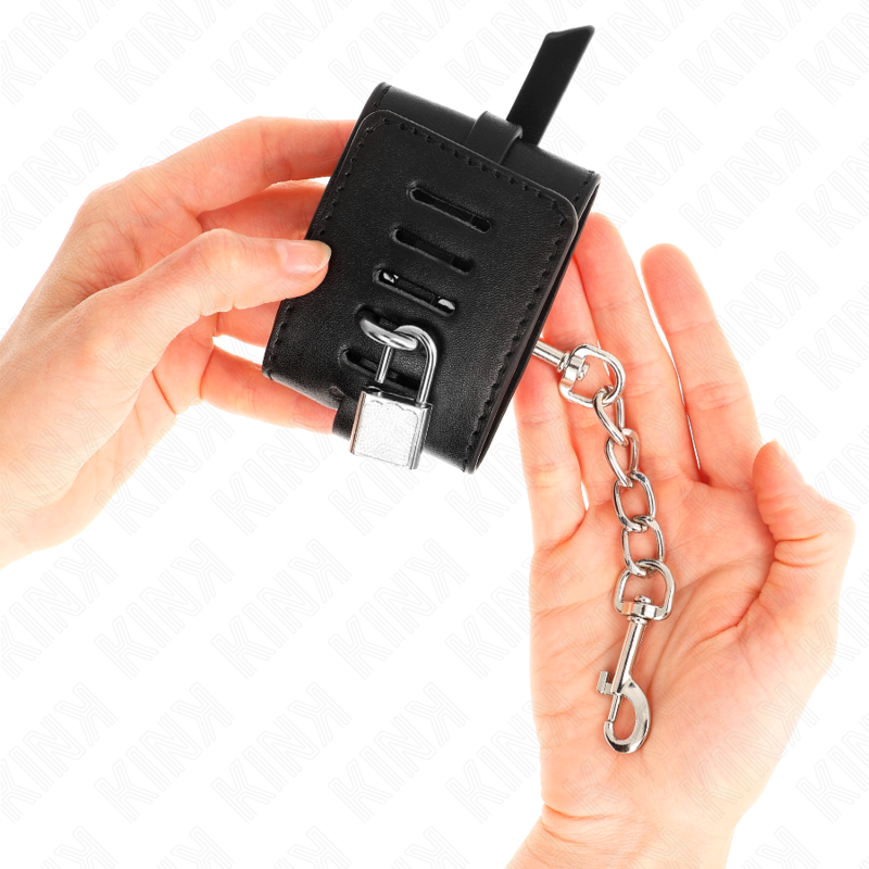 KINK - DELUXE HÅNDLEDSBELØBER MED LÅS, SORT, JUSTERBAR, 14,5-21 CM X 6 CM