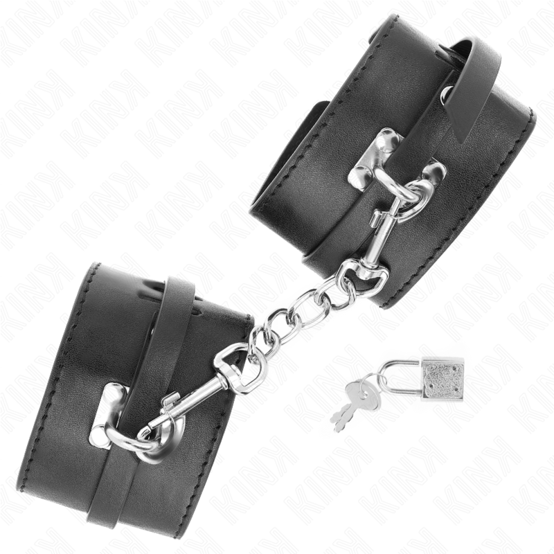 KINK - DELUXE HÅNDLEDSBELØBER MED LÅS, SORT, JUSTERBAR, 14,5-21 CM X 6 CM