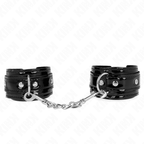 KINK - JUSTERBARE HÅNDLEDSMANCHETTER I SKINNENDE NEOPREN 17-24 CM X 4,5 CM
