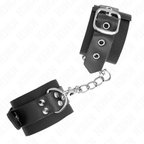 KINK - NYLON HÅNDLEDSBÆLTER SORT MED LÆDERBÆLTE SORT JUSTERBAR 19-29 CM X 5,1 CM